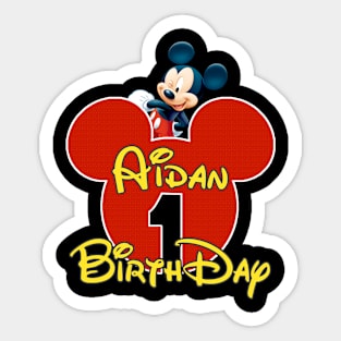 Aidan 1st Birthday Sticker